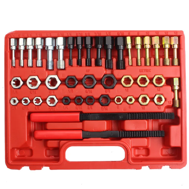 42-Piece Damaged Nut and Screw Repair Set Rust Removal Screw Tap and Die Repair Set