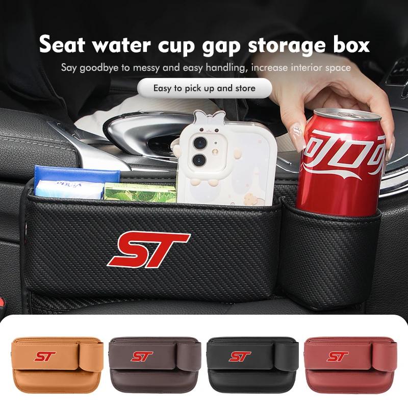 Organizador de vasos de agua para relleno de espacio de asiento de coche, soporte de caja de almacenamiento para Ford S-MAX Kuga Mondeo Fusion KA Everest Escape ST Racing