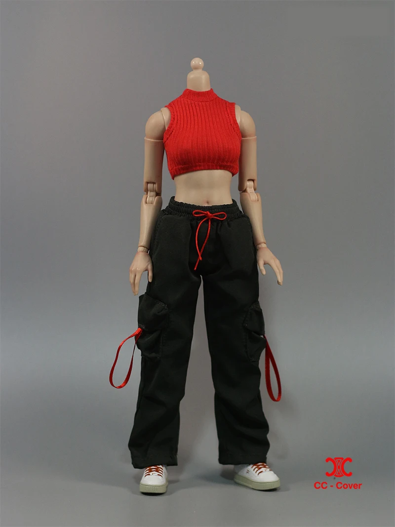 DF084 1/6 패션 여성 민소매 Threadbare Hottie 탱크 탑 의류 모델 맞는 12 "군인 액션 피규어 바디 인형 장난감