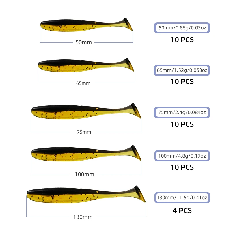 Meredith 5-13cm Wobblers Fishing Lures Easy Shiner Swimbaits Silicone Soft Bait Double Color Carp Artificial Soft Lure