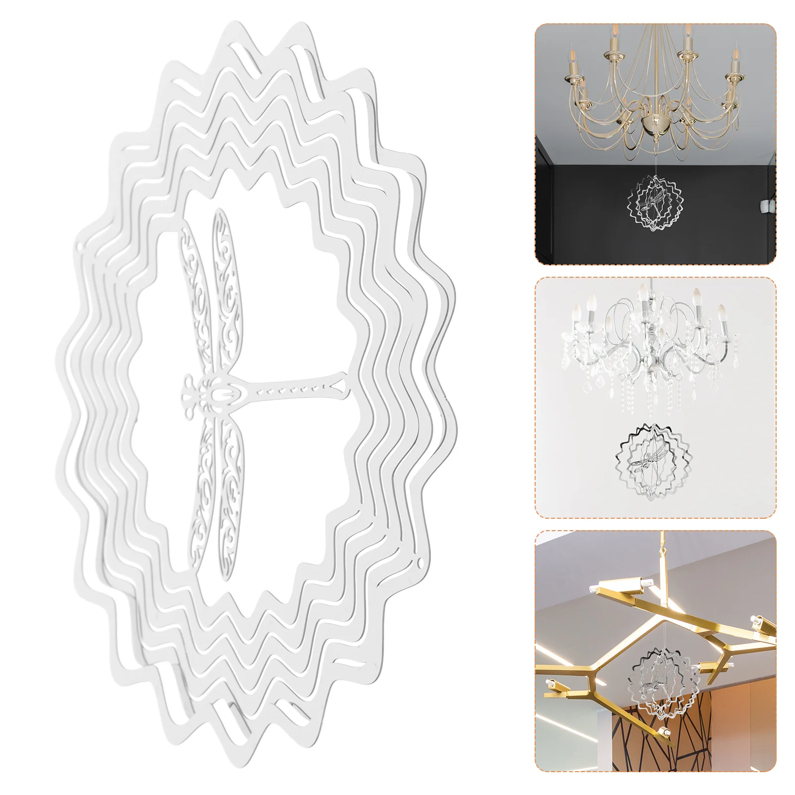 

1 шт., трехмерная лампа в виде стрекозы, орнамент из нержавеющей стали, креативный подвесной светодиодный светильник, декоративный аксессуар, домашний декор в помещении