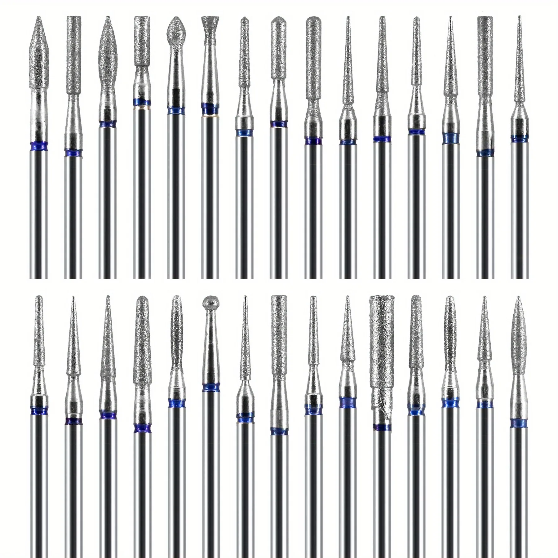 30PCS/BOX Diamond Nail Drill Bits Set，Precision Cuticle Bits, Highquality Bits，Nail Tech Manicure Pedicure Remover Tools for Acr
