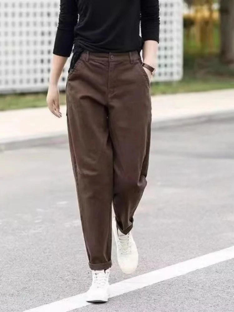 Bla Elastic Waist Loose Casual Pants Women's Sle Trendy Autumn New Faion Slimming Carrot Workwear Trousers Harajuku Sle