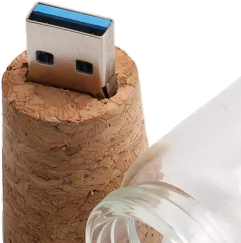 Creative Original Unique Mini Drift Bottle(Cork+Glass Bottle)  usb 3.0 memory flash stick pen drive (Over 20 pcs.free logo fee)