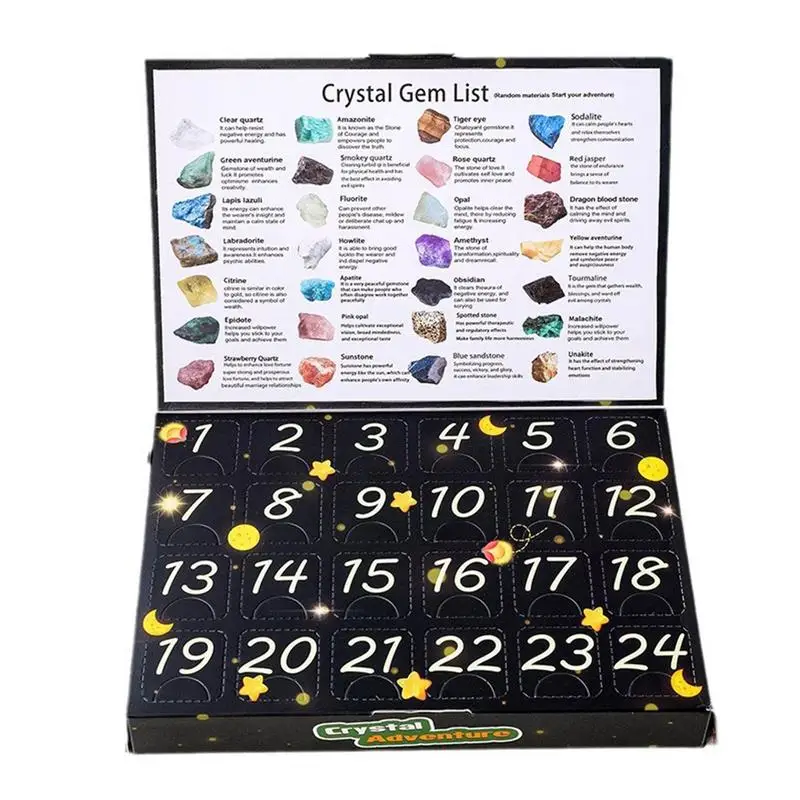 2024 Christmas Gemstone Advent Calendar delicate and exquisite Crystal stone colorful meaningful Rock Collection presents