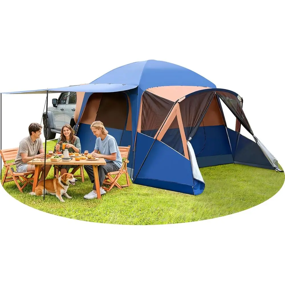 

Extra Large 4-Season SUV Car Tent & Camping Shelter - Waterproof, Windproof, 5-10 Person Tent, 13'×10'×7.2' with Bug-Proof Porch