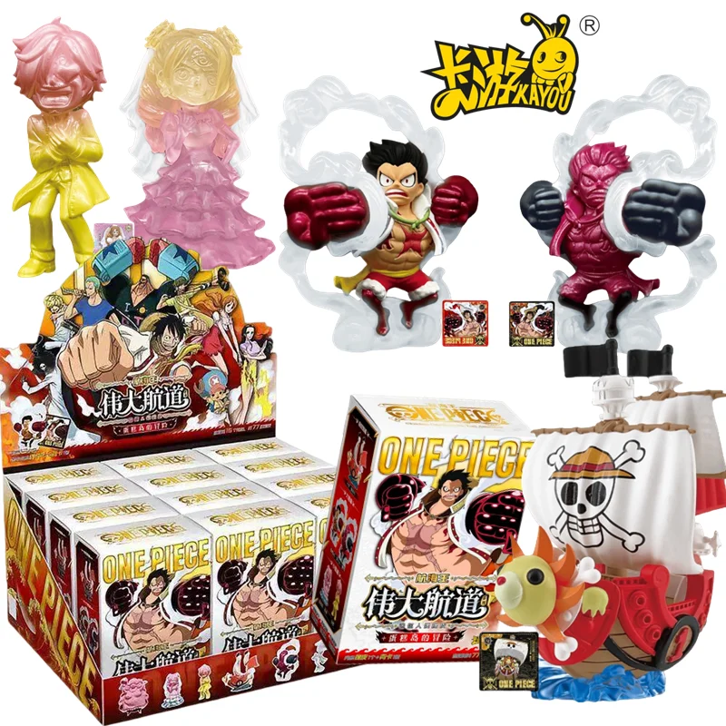 

Оригинальные резиновые фигурки Kayou One Piece: Луффи, Санджи, Шарлотта Пудинг, Долл-фигурки из серии Blind Box, модель игрушки Thousand Sunny, подарки