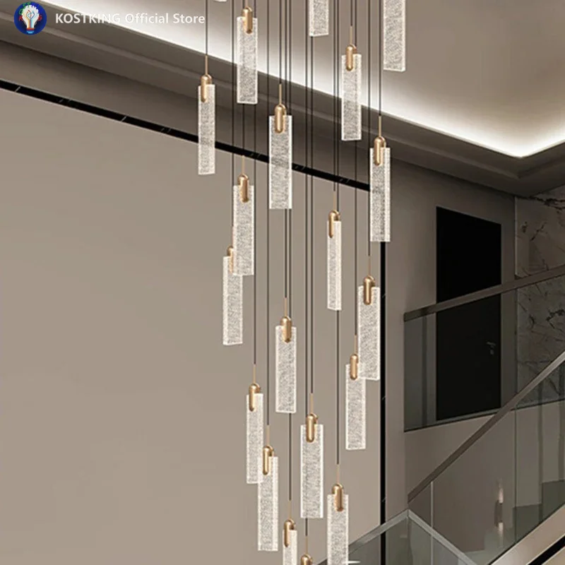 

Modern home decoration crystal chandelier, stair Pendant lamp, living room Pendant lights, interior lighting