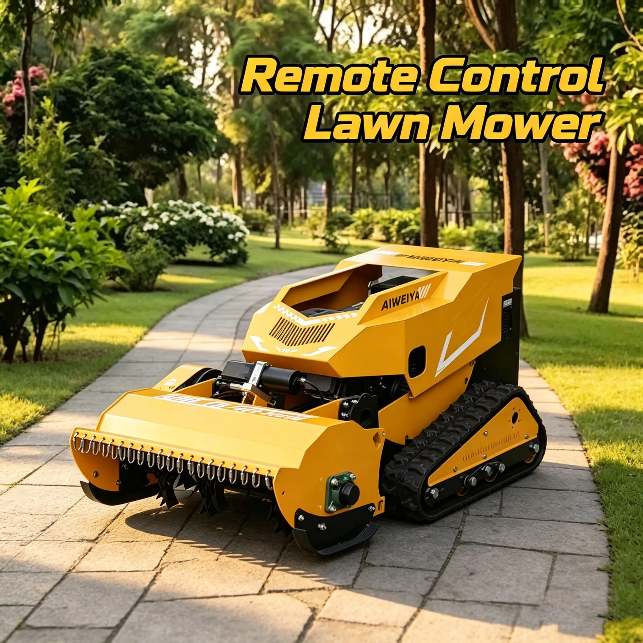 Customized rc lawn mower equipped robust lawn mower wheel, self-propelled lawn mower structure works as robot lawn mower