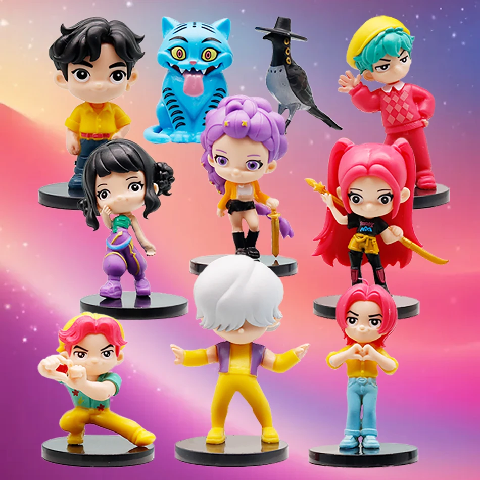 

10Pcs/Set K-pop Figure Hunt Figures Toy Derpys Tiger Rumi Mira Zoey Saja Boys Sussy Figurine Collection Christmas Childen Gift