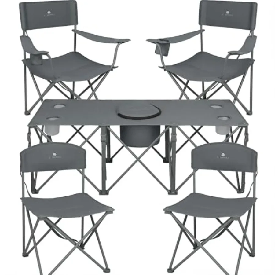 

Camping Chair Set of 3, Outdoor Folding Camping Chairs for Heavy People with Cup Holder and Carry Bag, Collapsible Chair Includ