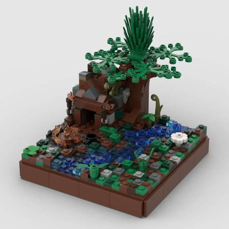 

554 шт. MOC речная сцена строительные блоки Рождественский подарок креативное выражение DIY идеально подходит для индивидуальных проектов