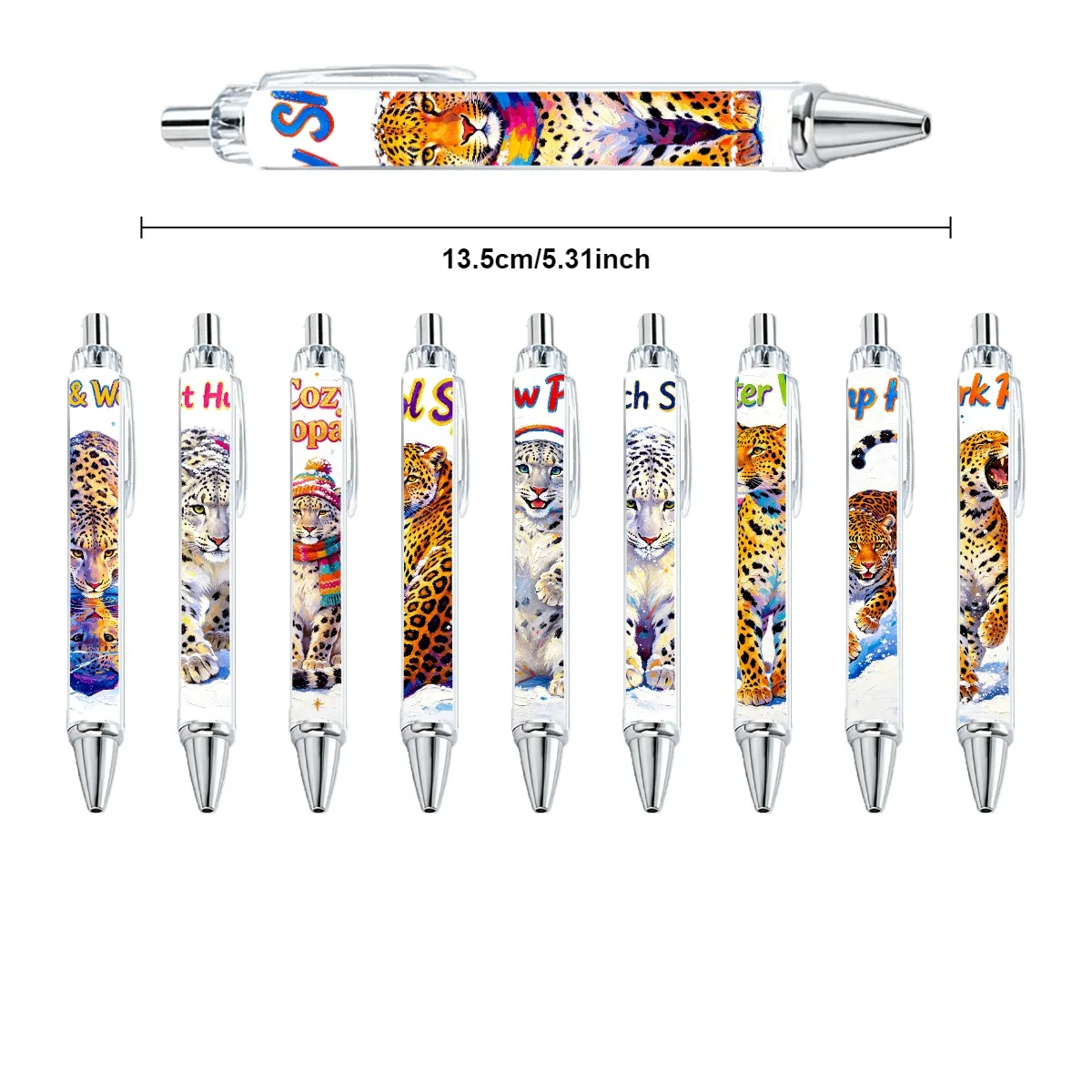 10PCS Leopard themed ballpoint pen holiday gift pens