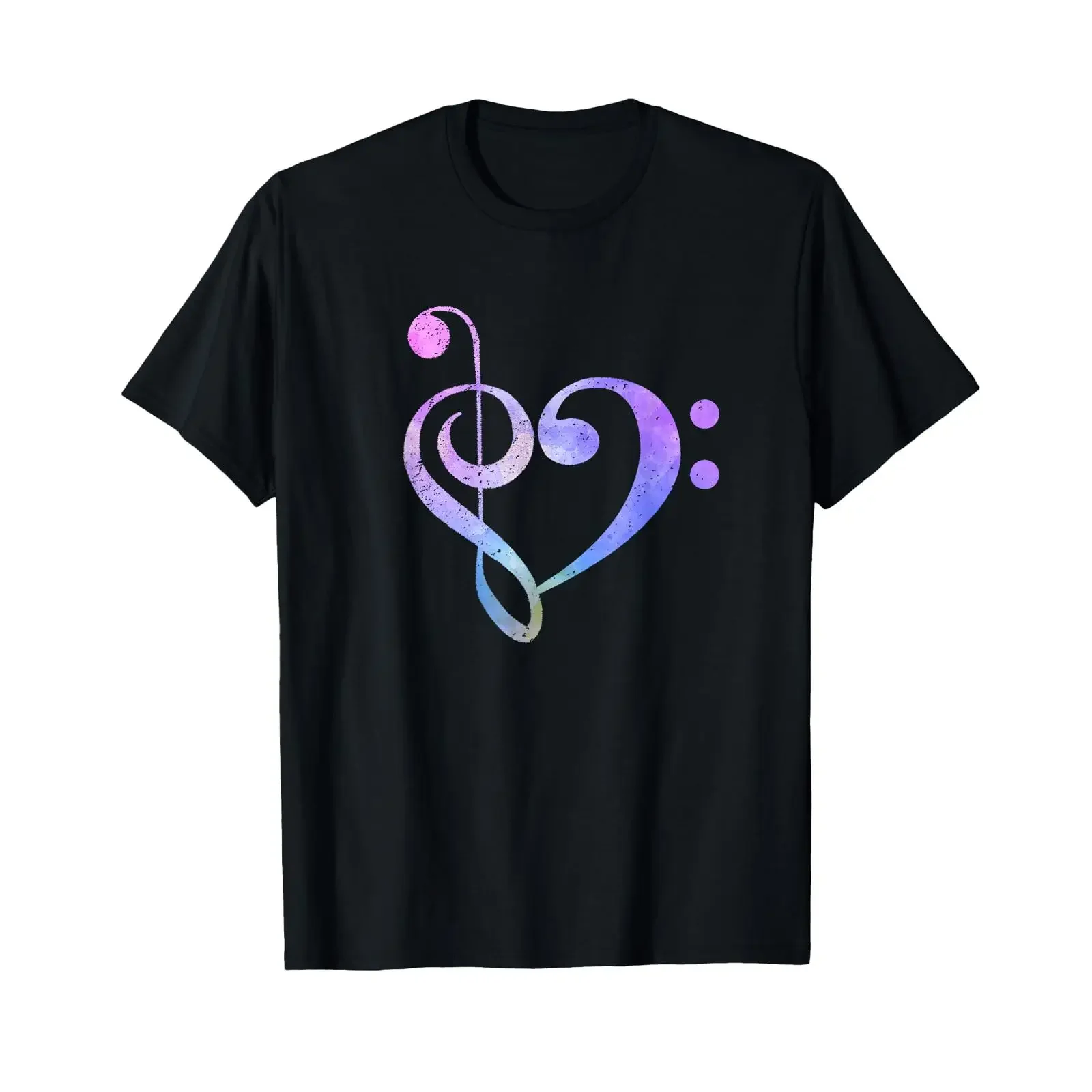 Music Heart T Shirt Musician Classic Clef  vintage Washed Stylish Top For Everyday Wear streetwear graphic Soft Slightly