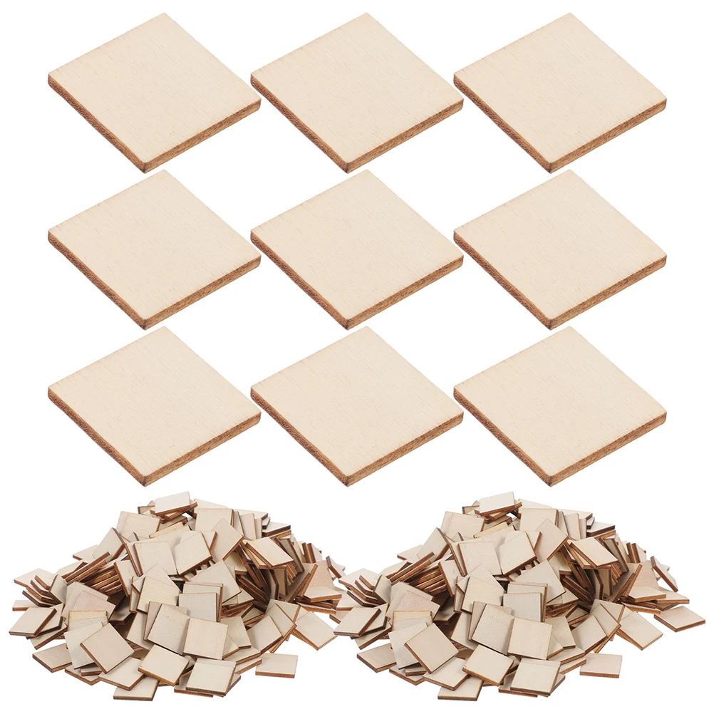 

500Pcs Natural Unfinished Wood Squares for DIY Painting Engraving Pyrography Crafts Educational Home Decorations