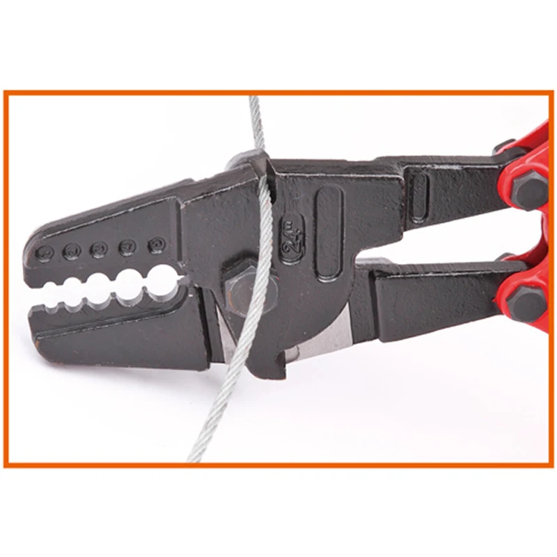 24in Cutting Bench Type Hand Swager Tool Wire Rope Swaging Machine with Crimper Cable Bolt Cutter Head for Copper Sleeves