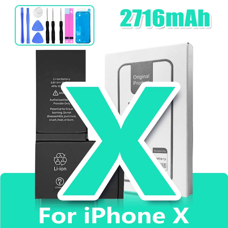 XDOU 2026 NEUE Batterie für iPhone 7 8 6S 6 Plus X XR 11 11Pro Xs Max Hochleistungs-Handy-Akku + Kostenlose Werkzeuge 5
