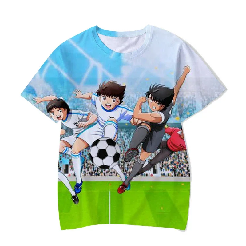 

T-Shirts Anime Cartoons Captain Tsubasa 3D Print Streetwear Boy Girl Casual Fashion Oversized O-Neck TShirt Kids Tees Clothes