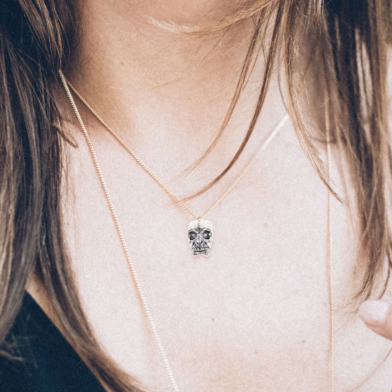 10 Pcs Silver Bangles Bracelet Spacer Crafting Supplies Necklace Skull Beads Man