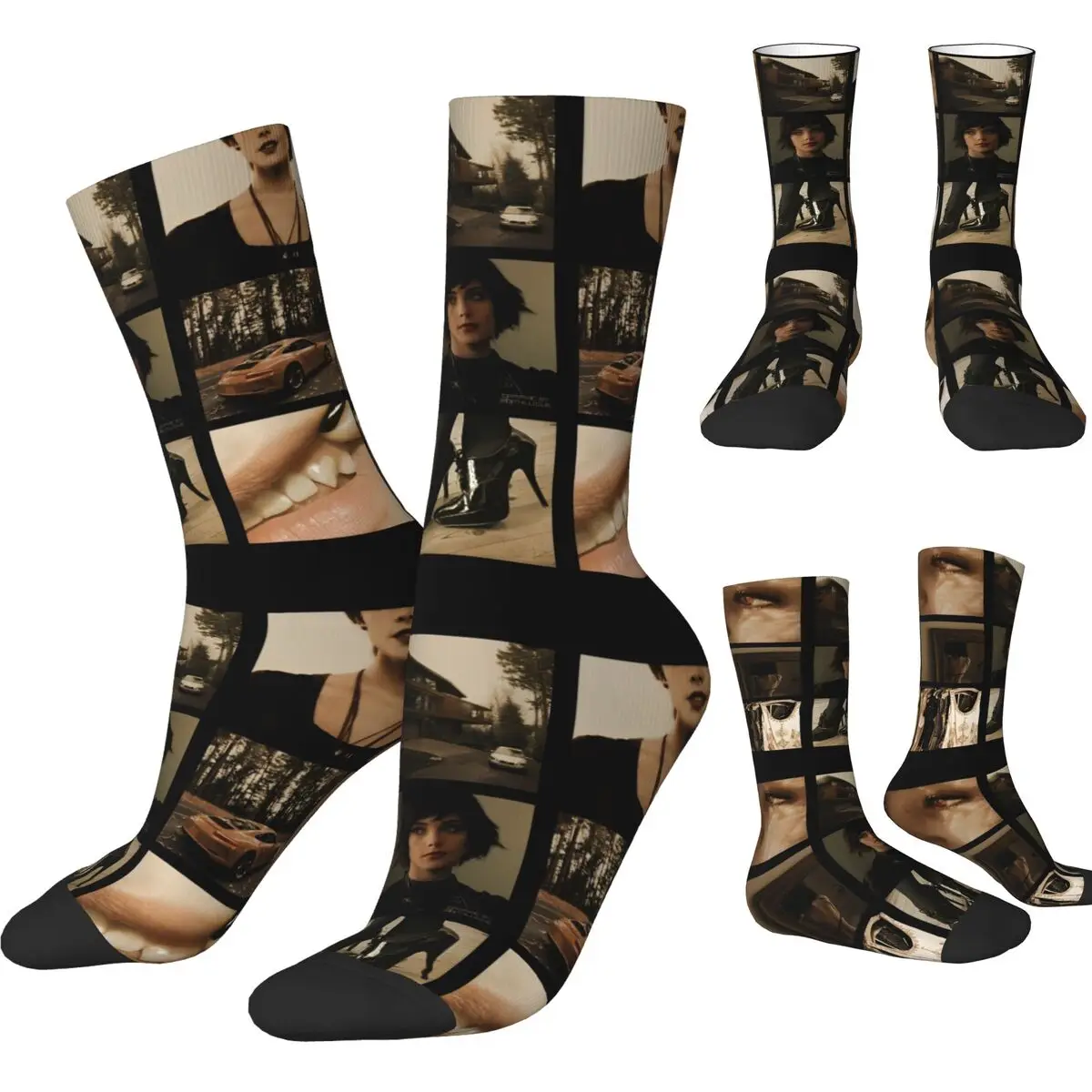 Alice Cullen Stockings Printed Gothic Socks Spring Anti Slip Socks Unisex Men Running Sports Soft Breathable Socks