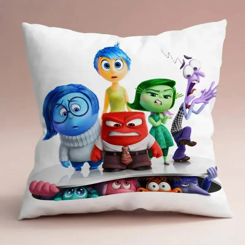 Disney-Desenhos Animados Inside Out 2 Travesseiro Capa Almofada, Alegria Toldo Figuras Anime, Caso Almofadas, Decoração Do Sofá Do Quarto, 45x45cm