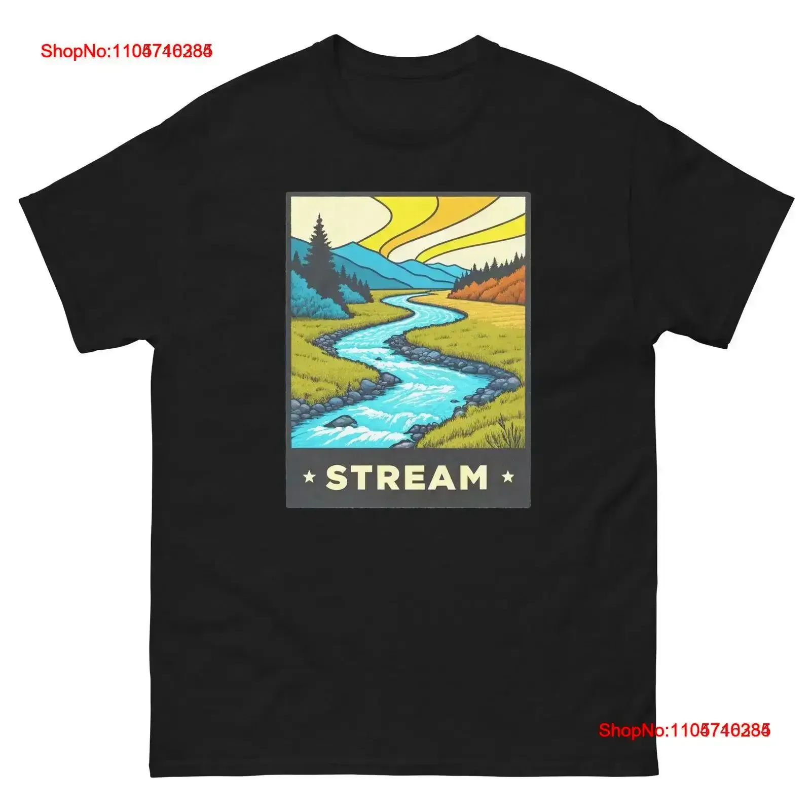 Valley Geographical Landscape Location Scenery T Shirt vintage Washed Versatile graphic fashion Top For Everyday Wear Stretched