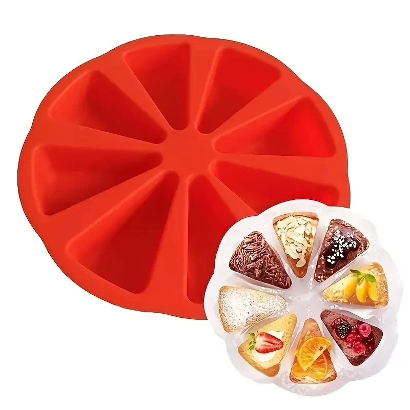 1pc Silicone Cake Mold 8 Holes Orange Shaped Pizza Pan 8 Points Scone DIY Fondant Cake Mold Baking Tools