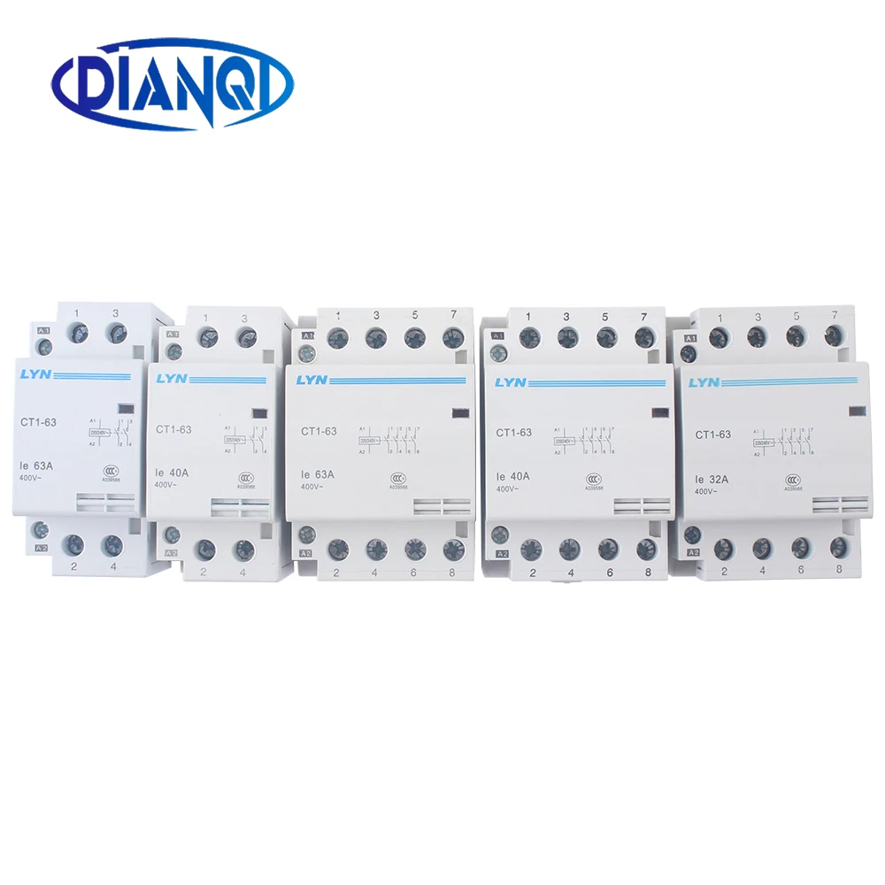 auxiliar de partida KOHTAKTOP CT1-25 16A 25A 20A 2P 2NO 4P 4NO CT1-63 32A 40A 63A 230v 50or60HZ Din rail Household AC Contactor