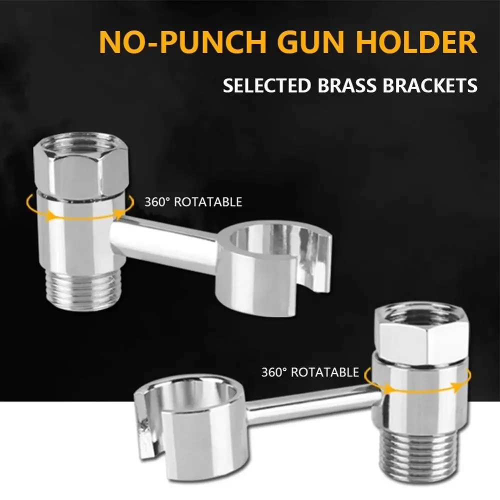 

Solid Brass Bidet Sprayer Holder No-Drill Design Rust Resistance Mixer Valve Easy Installation 360° Rotatable Shower Accessories