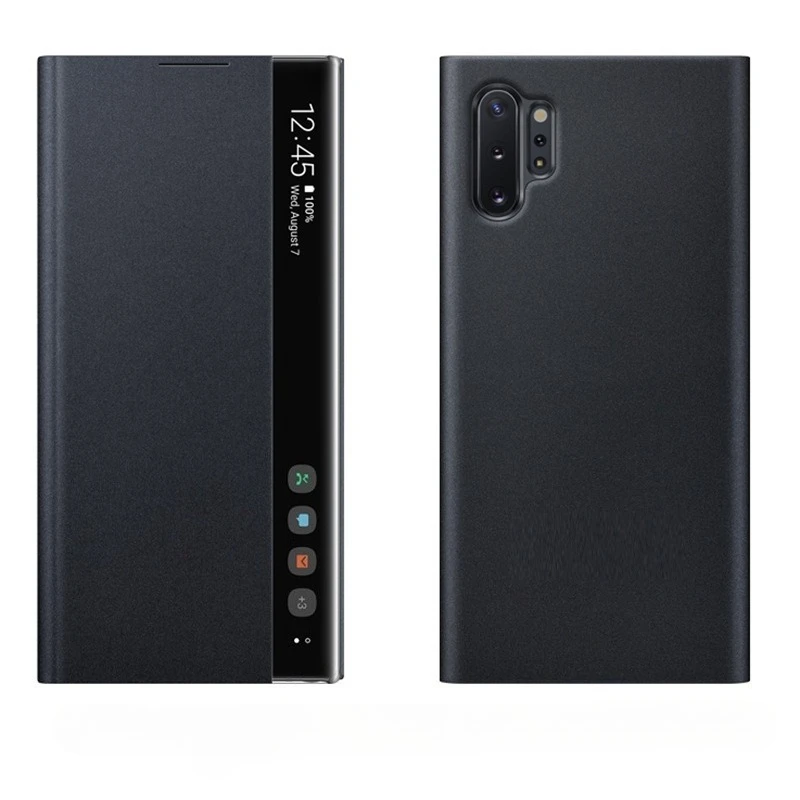 Smart Sleep Awake Flip Case For Samsung Galaxy Note 10 Plus Note10+ Window View Free-flip Smart Chip Cover For Samsung Note 10
