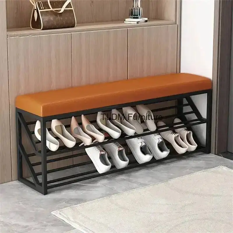 

Stool Porch Cabinet Changing Wrought Home Furniture Hallway Iron Ottomans Household Shoe Nordic Shoe Apartment Dormitory Bench