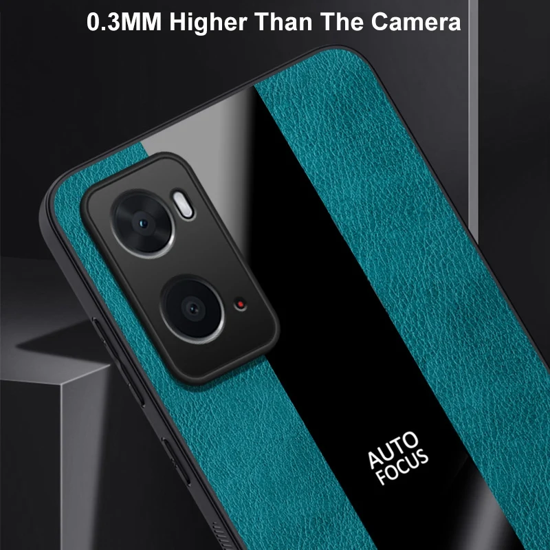 Ring Holder Leather Case For OPPO A36 A76 A96 4G Back Cover Luxury Magnetic Silicone Protection Phone Case For OPPO A96 5G Coque