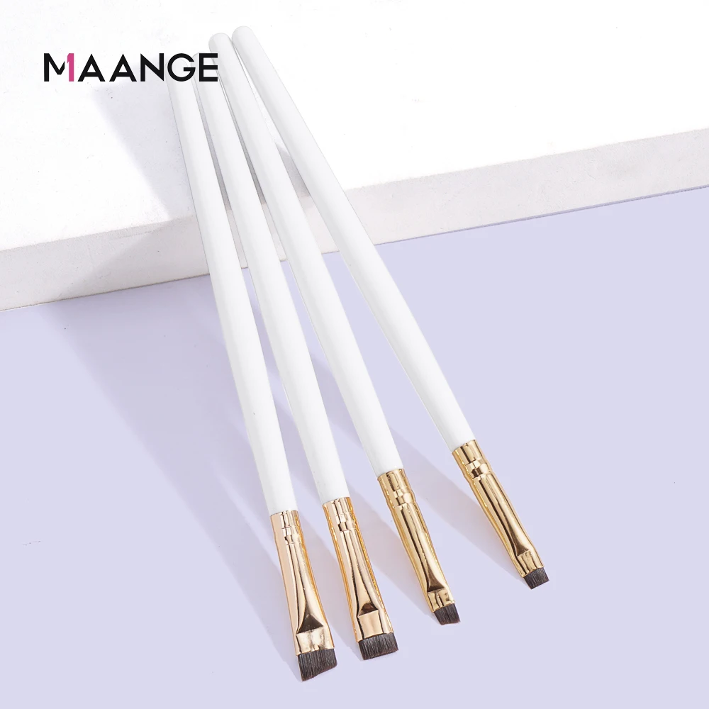 MAANGE 4 Pieces Eyebrow Contour Makeup Brush Eyeliner Brush Portable Small Angle Eyebrow Brush For Female Makeup Beauty Tool