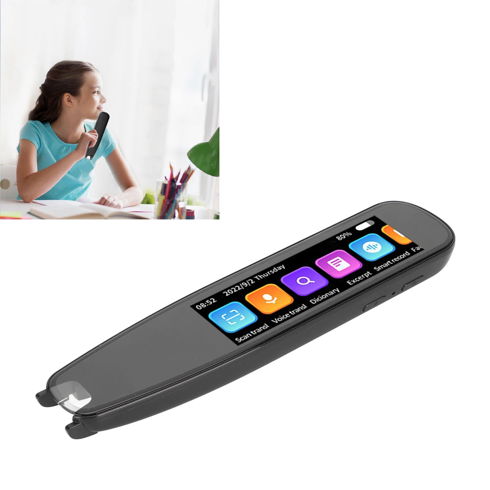 Scanner Translator Translation Pen 3.7in Screen Multi Language Voice Photo Online Offline Scanner Translator for Travel Learning