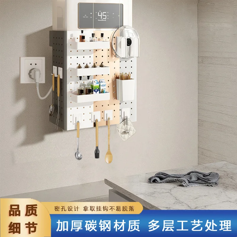 Water heater shield door opening hole board kitchen rack gas pipe decoration shield pipeline cover ugly baffle