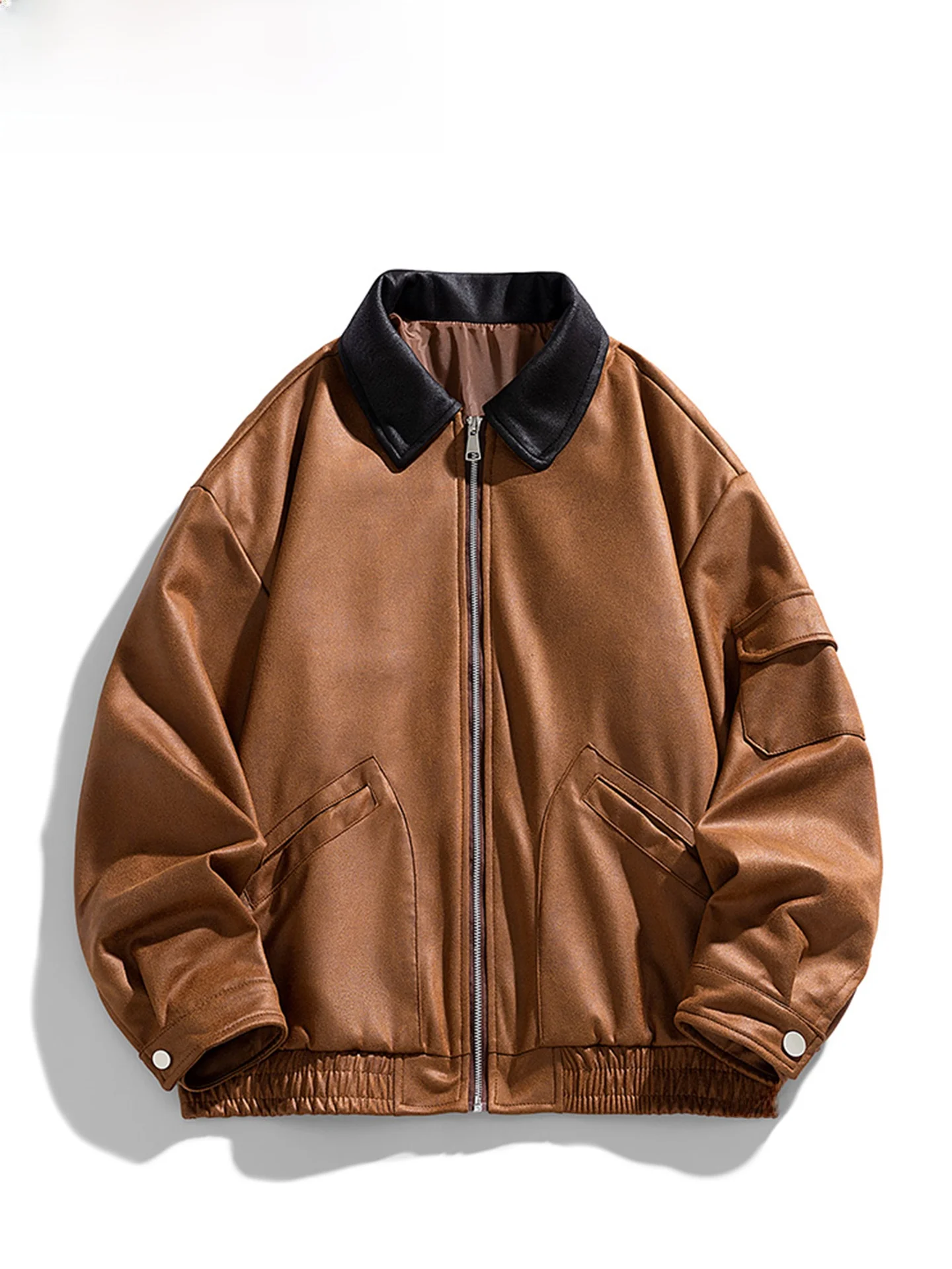 

Wassup ark Men's Suede Jaet Loose Fit Windproof Retro Sle Casual Trendy Coat for Autumn Winter Couples Outfit