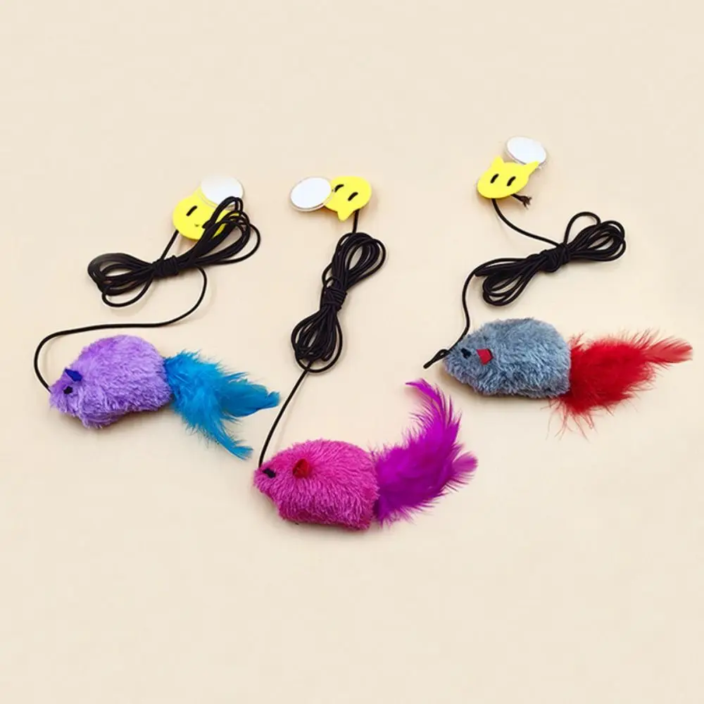 Creative Cat Scratch Rope Mouse With Sticky Hook Plush Retractable Hanging Cat Toys Home Indoor Kitten Self Happy Teaser Toy