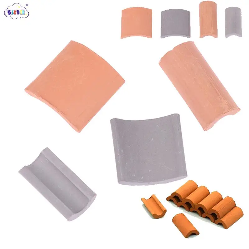 

60Pcs 1/16 Scale Mini Roof Tiles For Landscaping Miniature Roof Tiles Small Roof Tiles For Dollhouse Garden Accessories