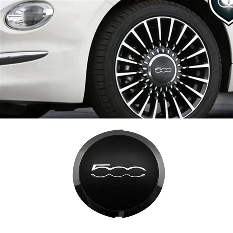 

133Mm Hubcap For Fiat 500 Accessories Parts Wheels Centre Hub Caps 68078419AC 68078421AC Dust Cover 51884863 Black-A54R