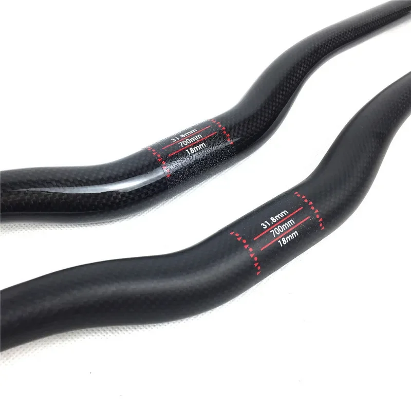 Full Carbon Fiber Swallow-shaped Mountain Bike Handlebar Reinforced Ultralight Straight Bicycle Crossbar for MTB Cycling