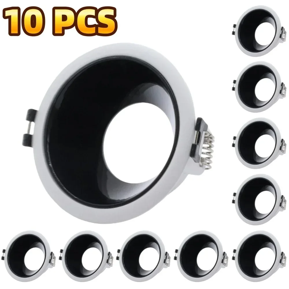

5/10Pcs Gold Black White Round Recessed LED Ceiling Spot Light Frame Durable Bulb Fixture Aluminum Alloy Downlight Holder
