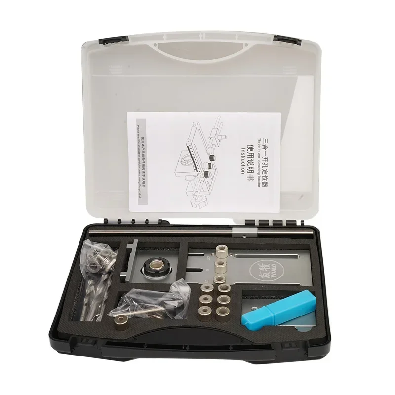 Nuovo Nuovo Legno Tassello Jig Lavorazione Del Legno Guida di Foratura Kit Localizzatore Tassello Maschere Kit Per Mobili Armadio Collegamento MD590