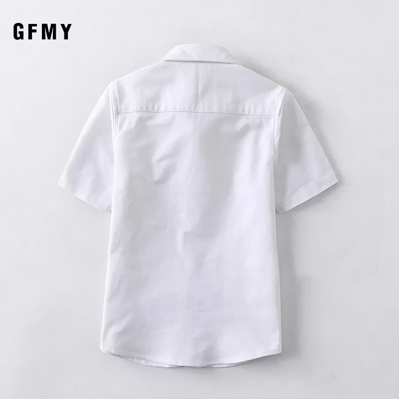 GFMY 2020 Summer Hot Sale Children Shirts Casual Solid Cotton Solid Color Blue White Short-sleeved Boys Shirts For 2-14 Years