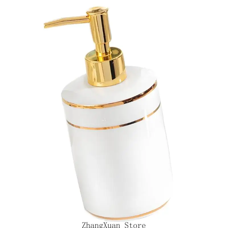 Press-Pumpflasche für Handwäsche in der Nähe des Gästebades, Keramik-Lotion-Pumpflasche, 3 x – Detail 7