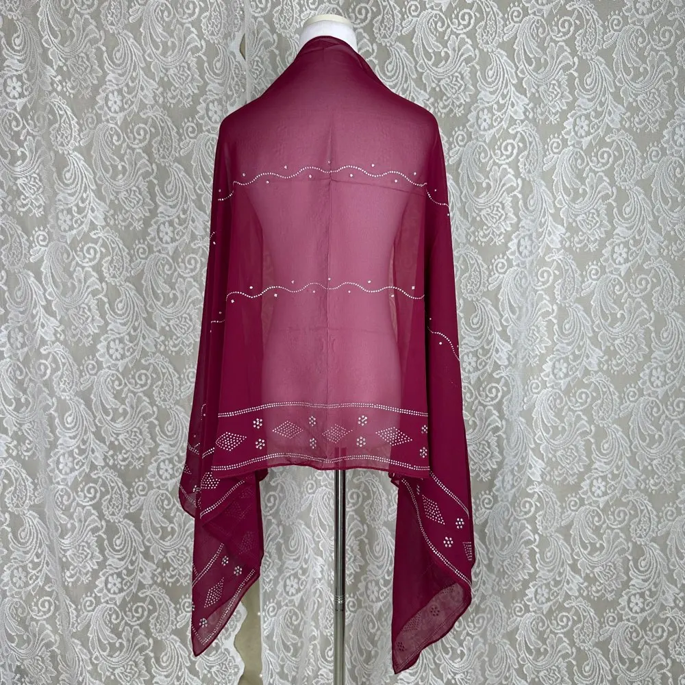 2025 kleine 70x180 cm chiffon Nieuwe Afrikaanse Netto Hijab Sjaal Voor Moslimvrouwen Afrikaanse Dubai Islam Hoofddoek Borduren sjaals
