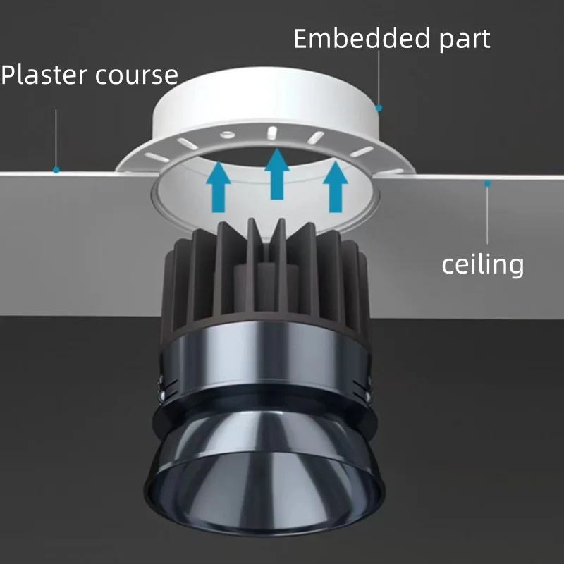 Embedded frameless minimalist COB spotlights deep anti-glare less is more modern home simple lighting LED downlights