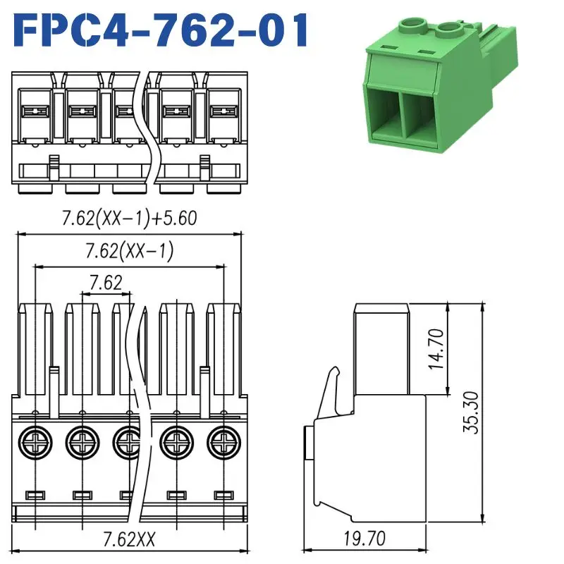 25/50PCS 5EDGKH KF2EDGSKT Plug-in Separable Mating Terminal Block PCB Electrical Wiring Connector