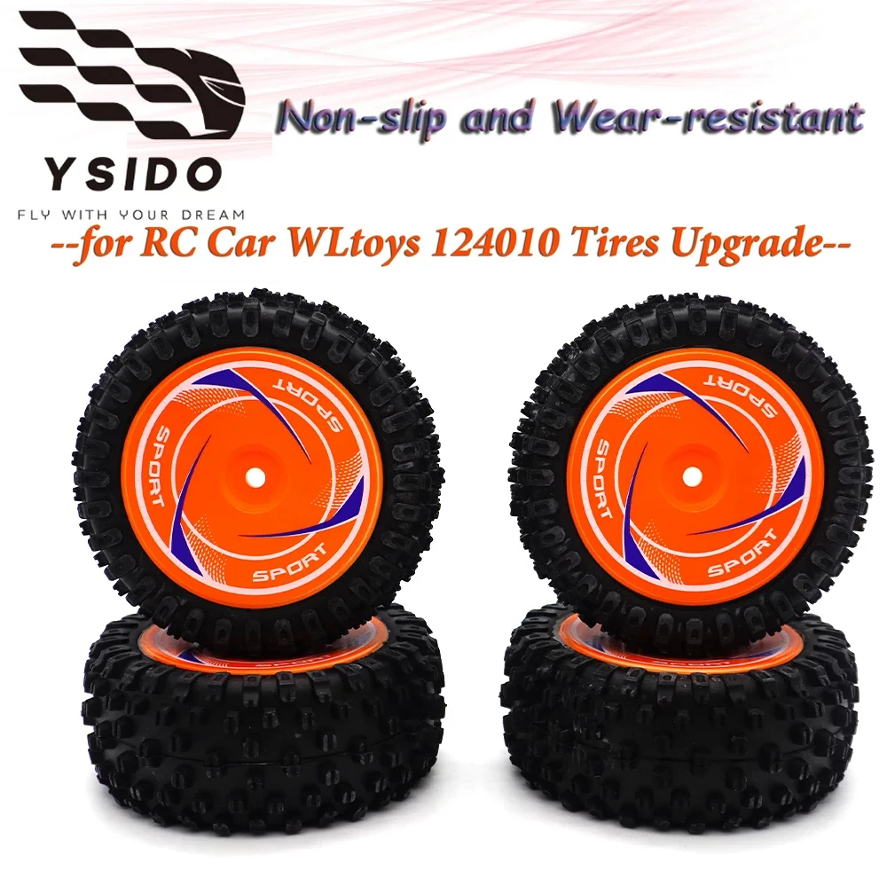 

Передние и задние колеса радиоуправляемого автомобиля, резиновые шины, нескользящие и износостойкие шины для дистанционного управления WLtoys 124010, детали для обновления автомобиля