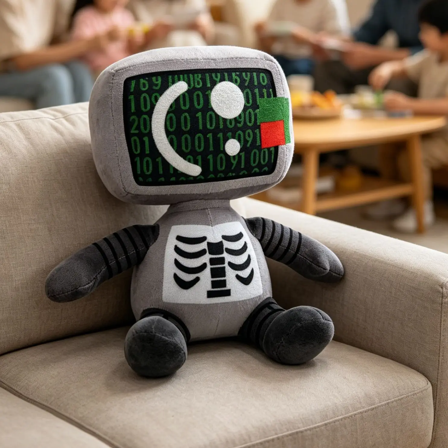 Die of Death plush toy, retro computer-style stuffed doll toy, children's festival gift