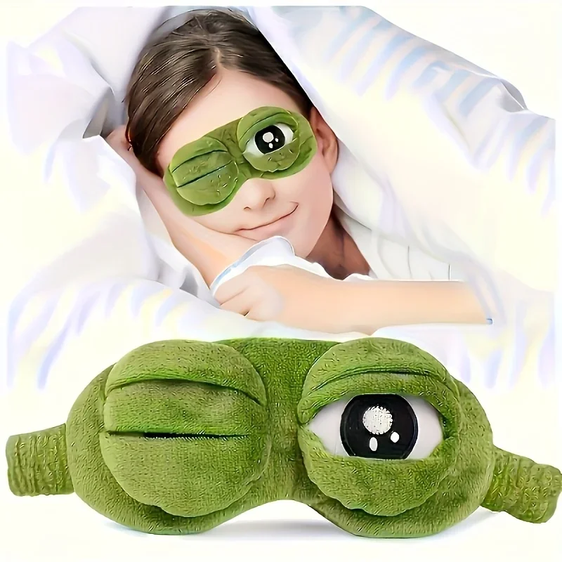 Niedliche schlafende Augenmaske in Froschform, ideal für Reisen und Nickerchen im Büro, Reise-Schlafhilfe | Verspielte Augenmaske | Weiche und bequeme Maske